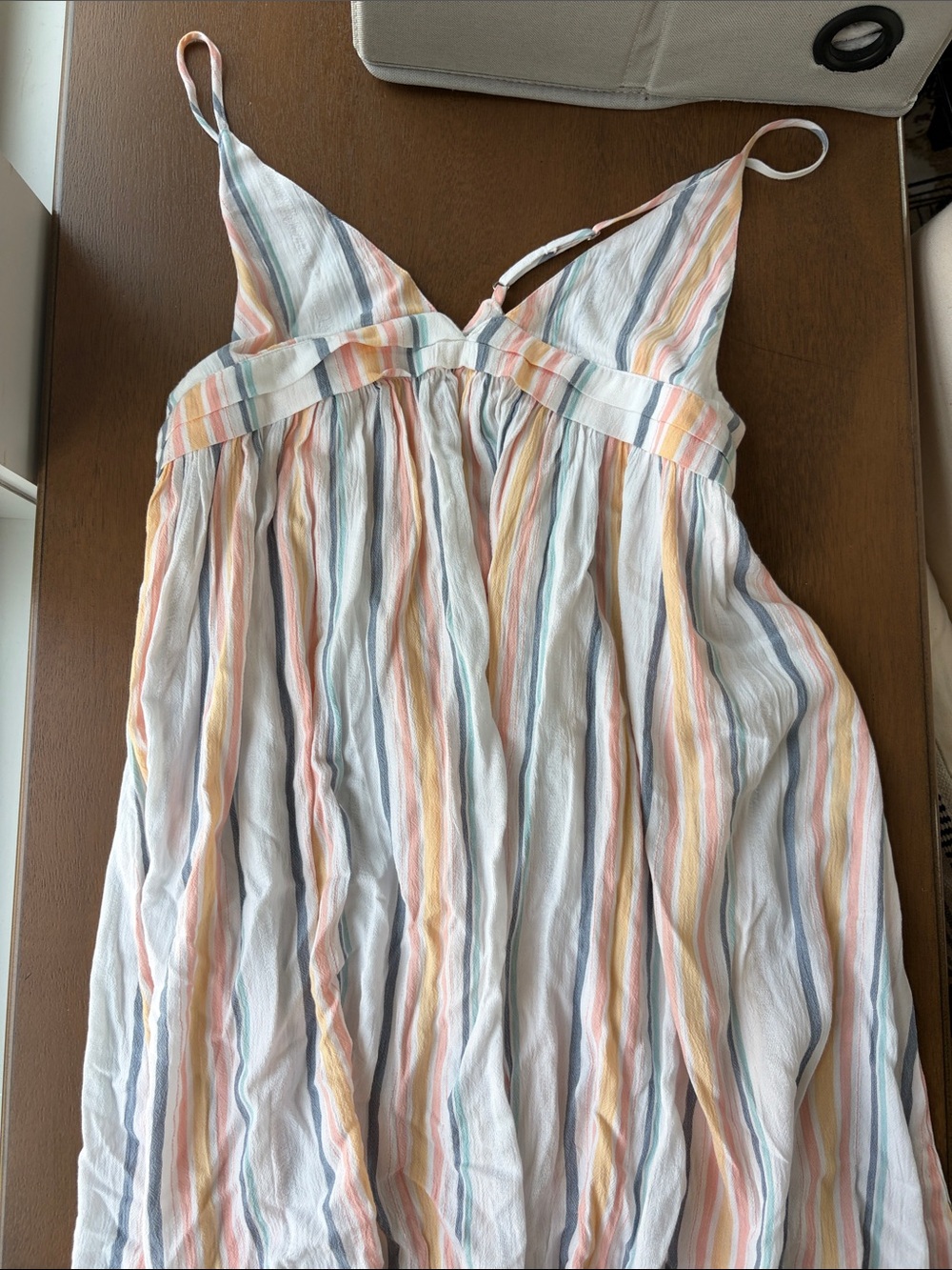 Kids Striped Cotton One-Piece Dress in Pastel Multi-Color